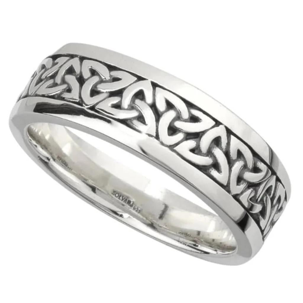 Men's Sterling Silver Oxidized Trinity Knot Ring