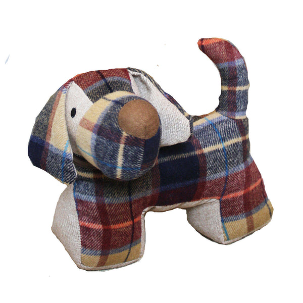 Weighted Red Tweed Dog Doorstop