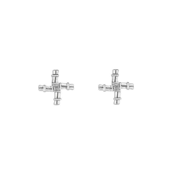 Acara Sterling Silver St Brigid's Cross Stud Earrings