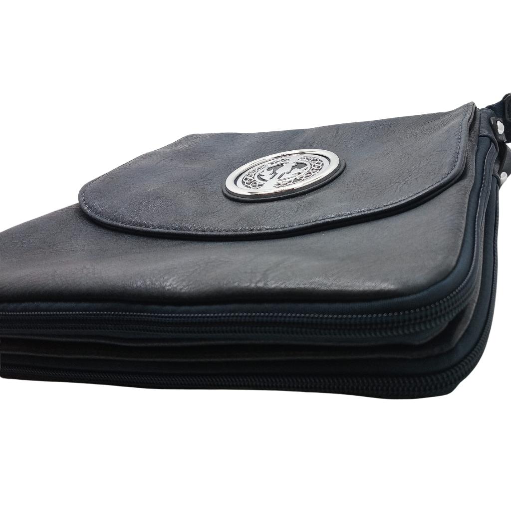 Scottish Thistle Expandable Shoulder Bag- Navy