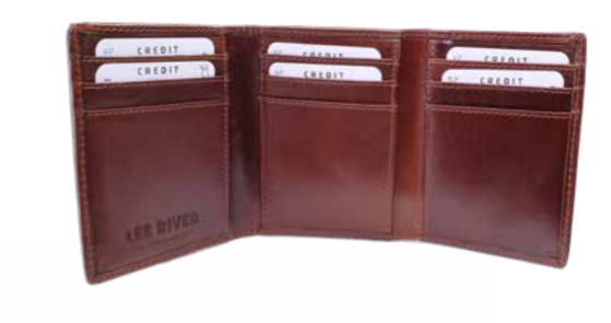 Lee River Sean Leather Tri-Fold Wallet