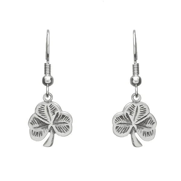 Celtic Legends Pewter Shamrock Earrings