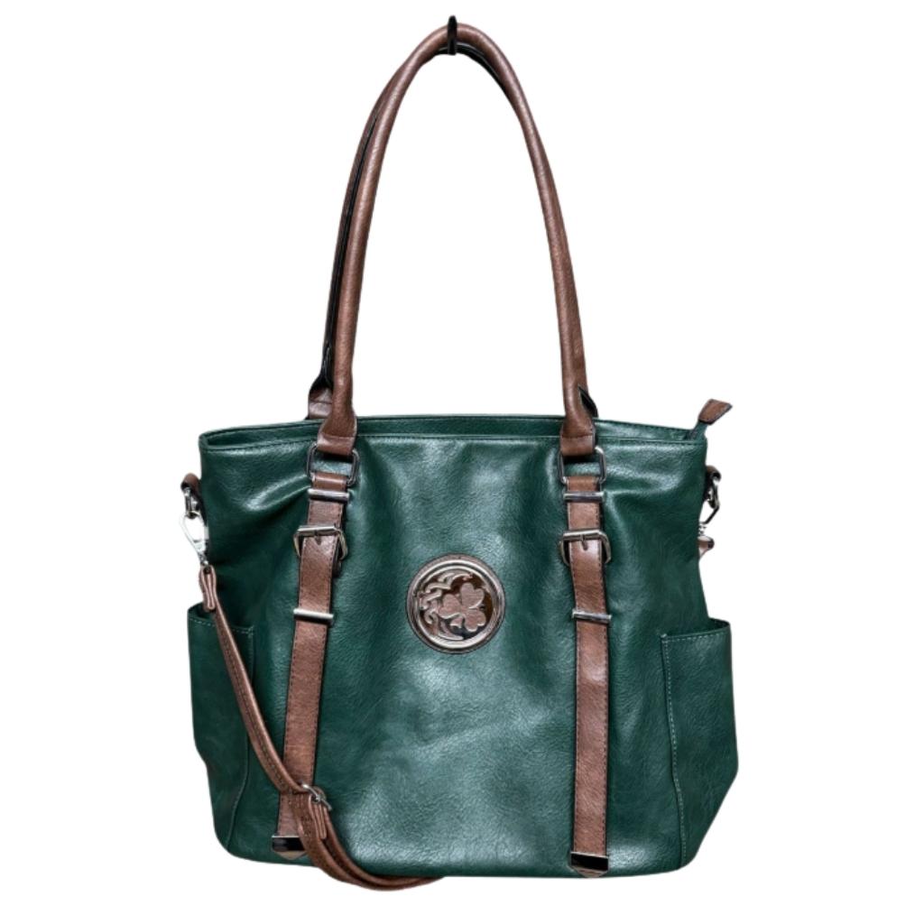 Shamrock Buckle Tote Bag - Hunter Green