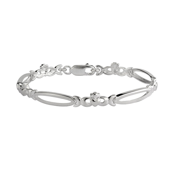 Sterling Silver Open Link Claddagh Bracelet