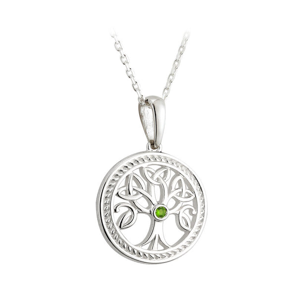 Sterling Silver Trinity Knot Tree of Life Necklace- Small