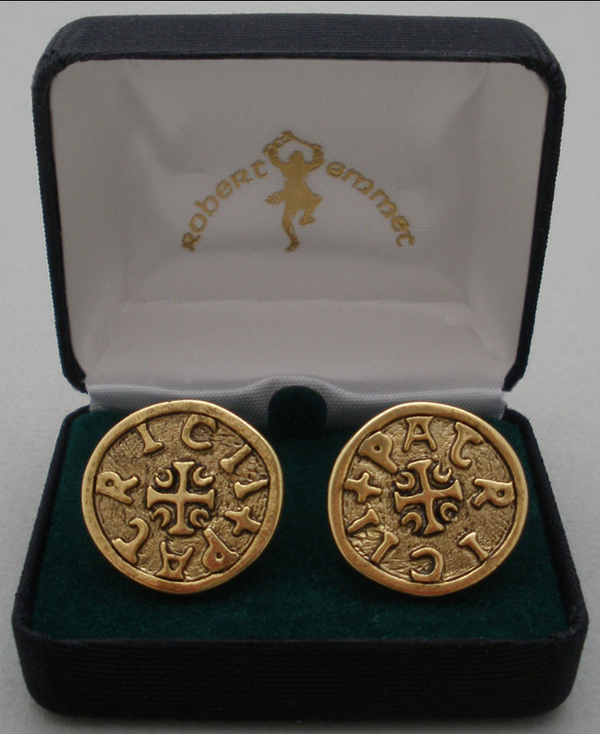 Gold St. Patrick's Coin Cufflinks