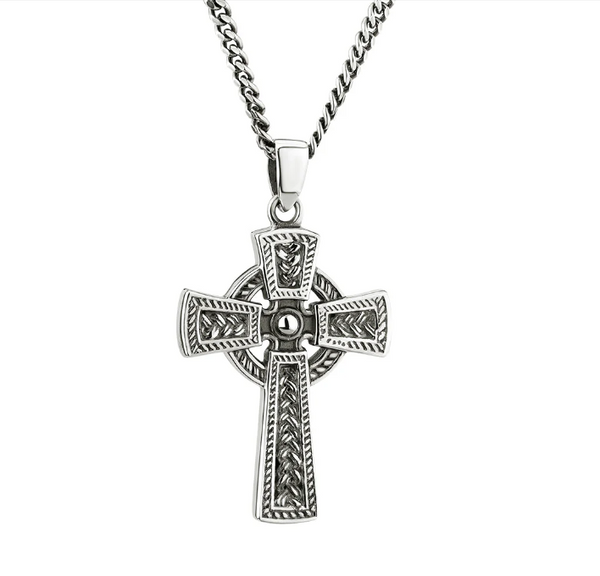 Men's Oxidized Sterling Silver Celtic Cross