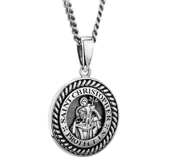 Sterling Silver Heavy St. Christopher Medal