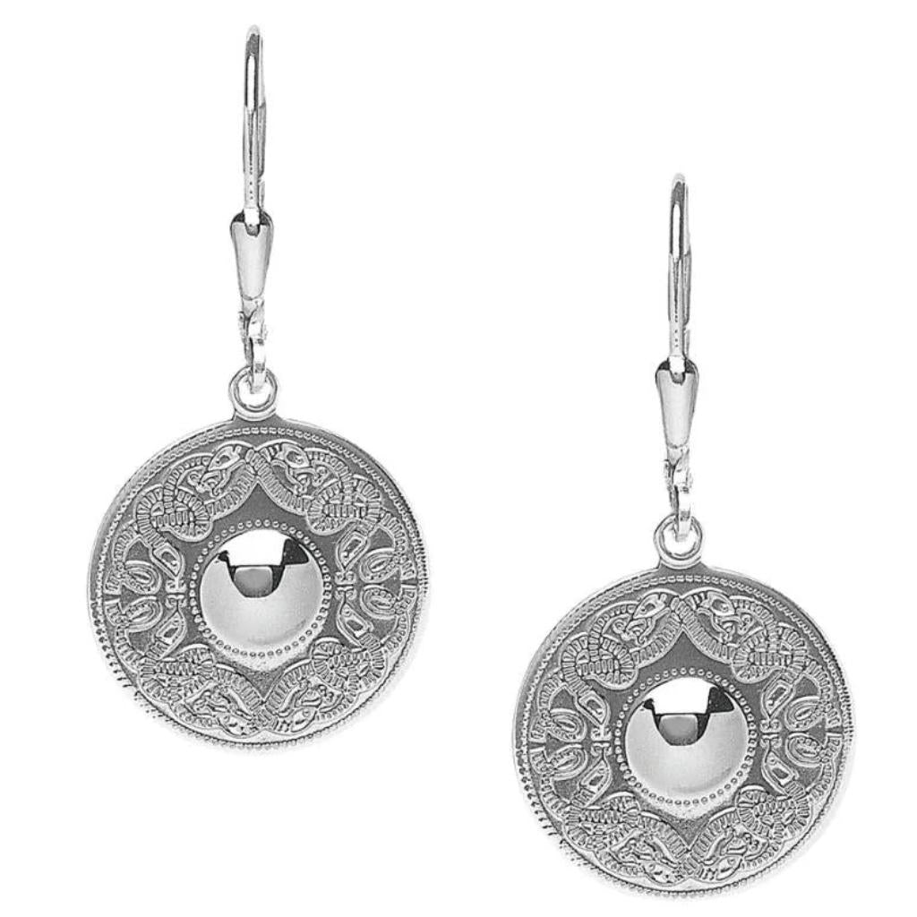 Sterling Silver Celtic Shield Earrings- Small
