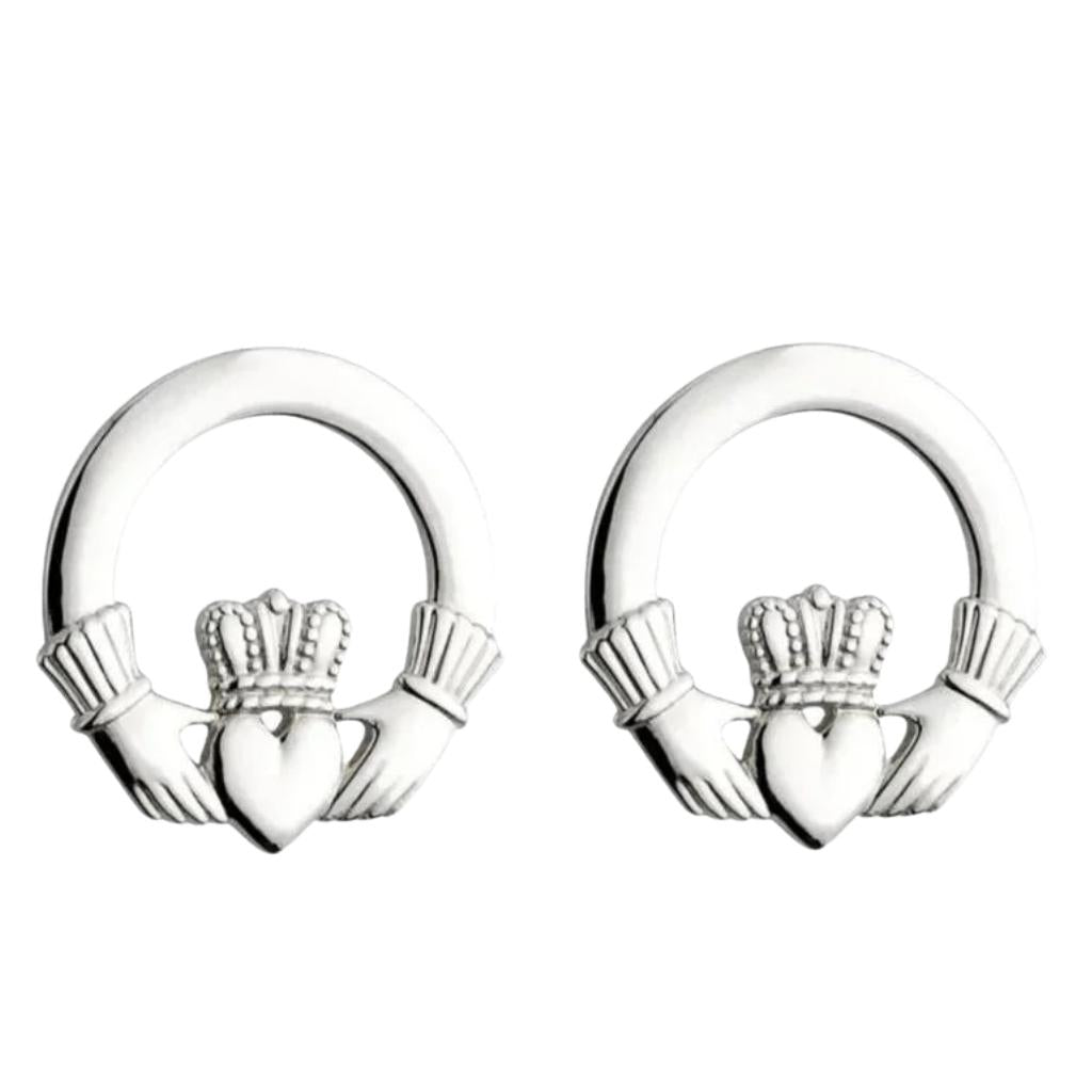 Sterling Silver Claddagh Stud Earrings