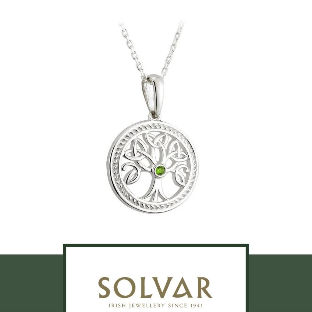 Sterling Silver Trinity Knot Tree of Life Necklace- Small