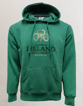 Republic of Ireland Embroidered Shamrock Green Hoodie