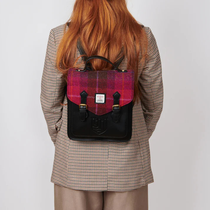 Islander Harris Tweed The Calton Backpack 'Black Herringbone'