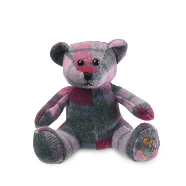 The Islander Lambswool Teddy Bear- Pink and Blue Tartan