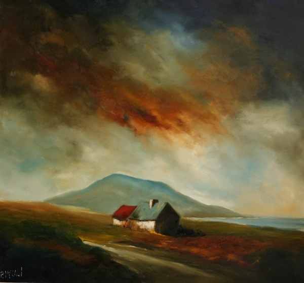 'The Mountain Path' by Padraig McCaul- Mounted Print 16"x16"