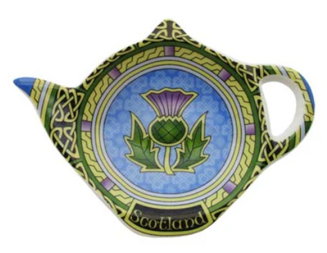 Celtic Window Scottish Thistle Tea Bag Holder