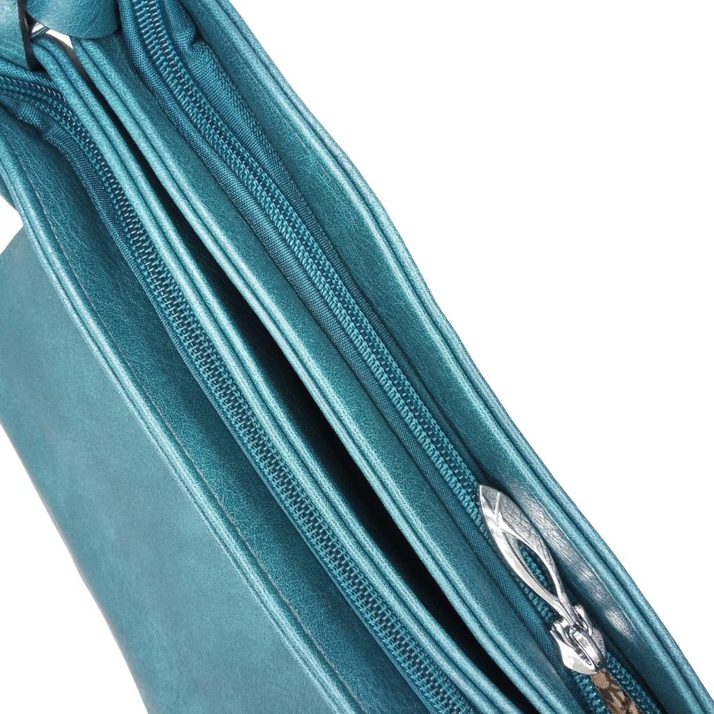 Tree of Life Expandable Shoulder Bag- Teal