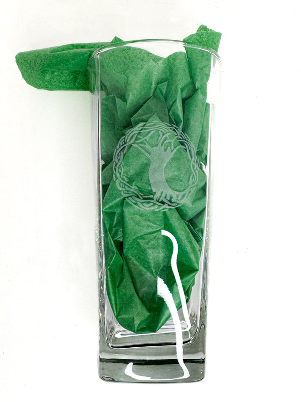 Etched Tree of Life Glass Tumbler