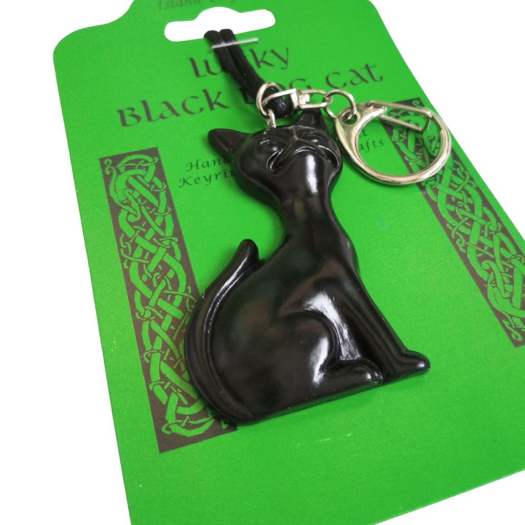 Turf Lucky Black Bog Cat Keyring