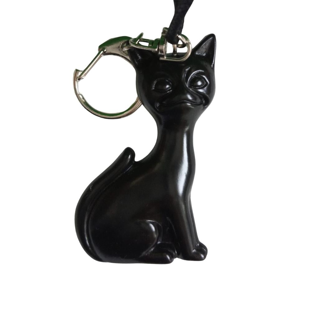 Turf Lucky Black Bog Cat Keyring