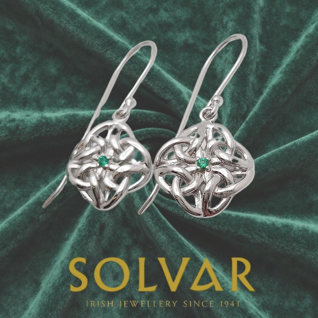 Acara Sterling Silver Celtic Knot Drop Earrings by Solvar Jewelry - Earrings