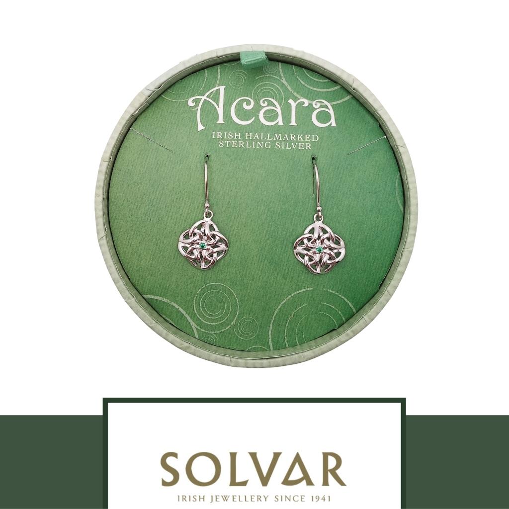 Acara Sterling Silver Celtic Knot Drop Earrings by Solvar Jewelry - Earrings