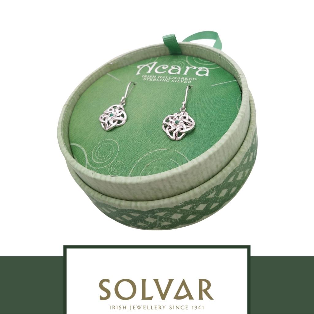Acara Sterling Silver Celtic Knot Drop Earrings by Solvar Jewelry - Earrings