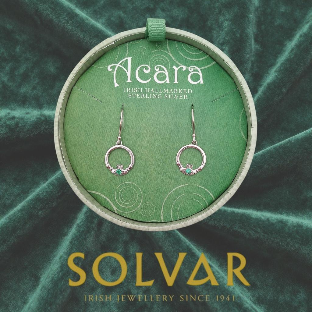 Acara Sterling Silver Claddagh Drop Earrings by Solvar Jewelry - Earrings