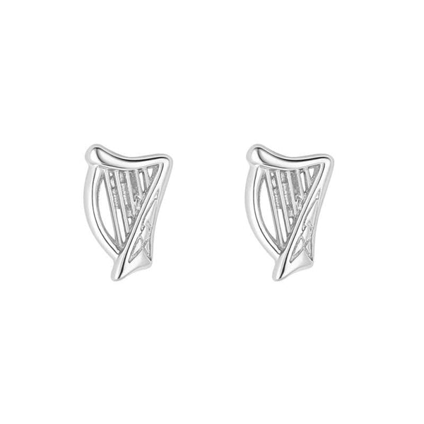 Acara Sterling Silver Harp Stud Earrings - The Celtic Gift Store - Earrings