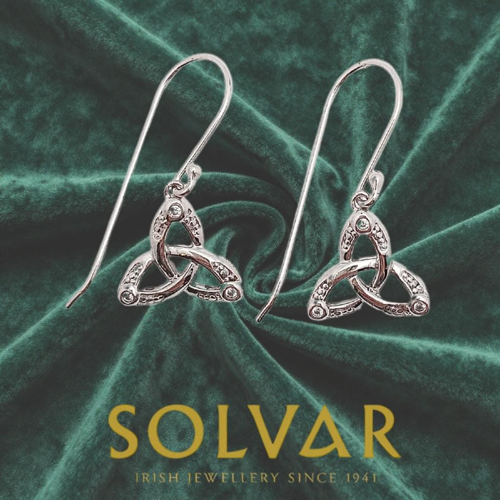 Acara Sterling Silver Trinity Knot Drop Earrings by Solvar Jewelry - Earrings