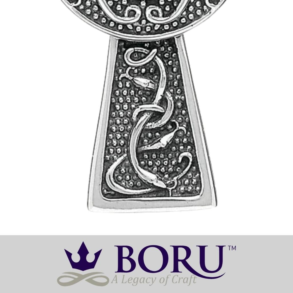 Antiqued Silver and 18k Gold Wood Quay Celtic Cross- Small