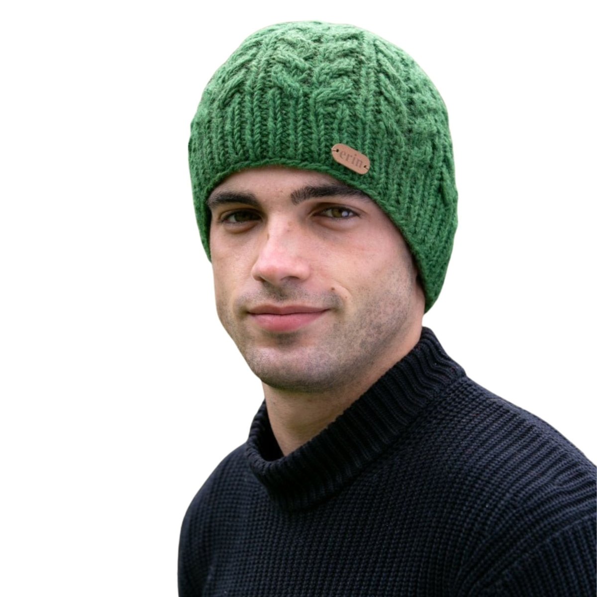Aran Cable Pullon Hat - Green - The Celtic Gift Store - Clothing Accessories