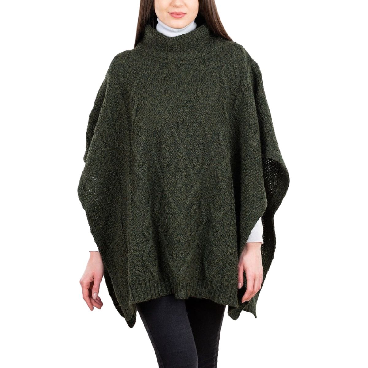 Aran Cowl Neck Irish Poncho