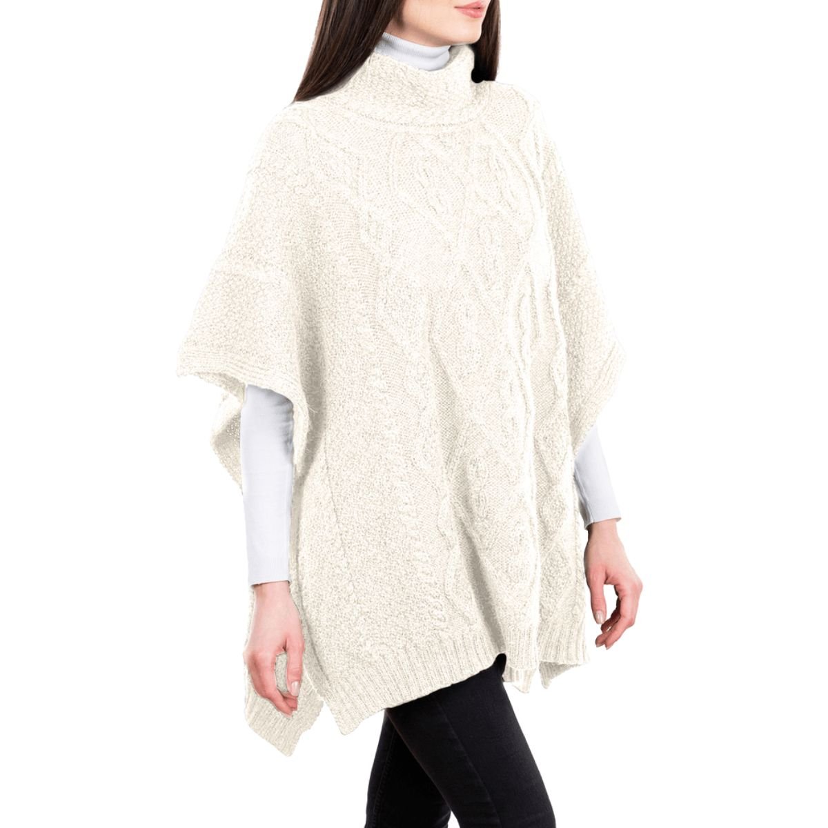 Aran Cowl Neck Irish Poncho