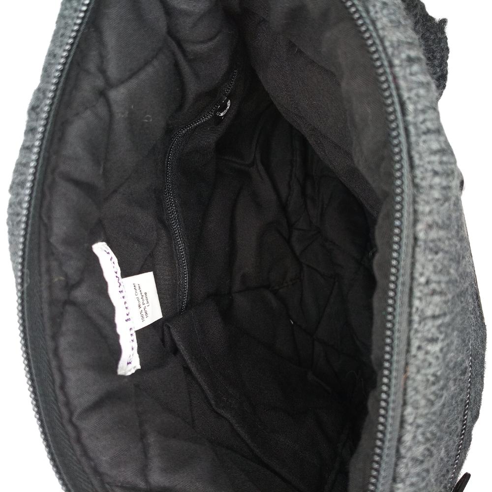 Aran Trellis Pattern Crossbody Bag Charcoal