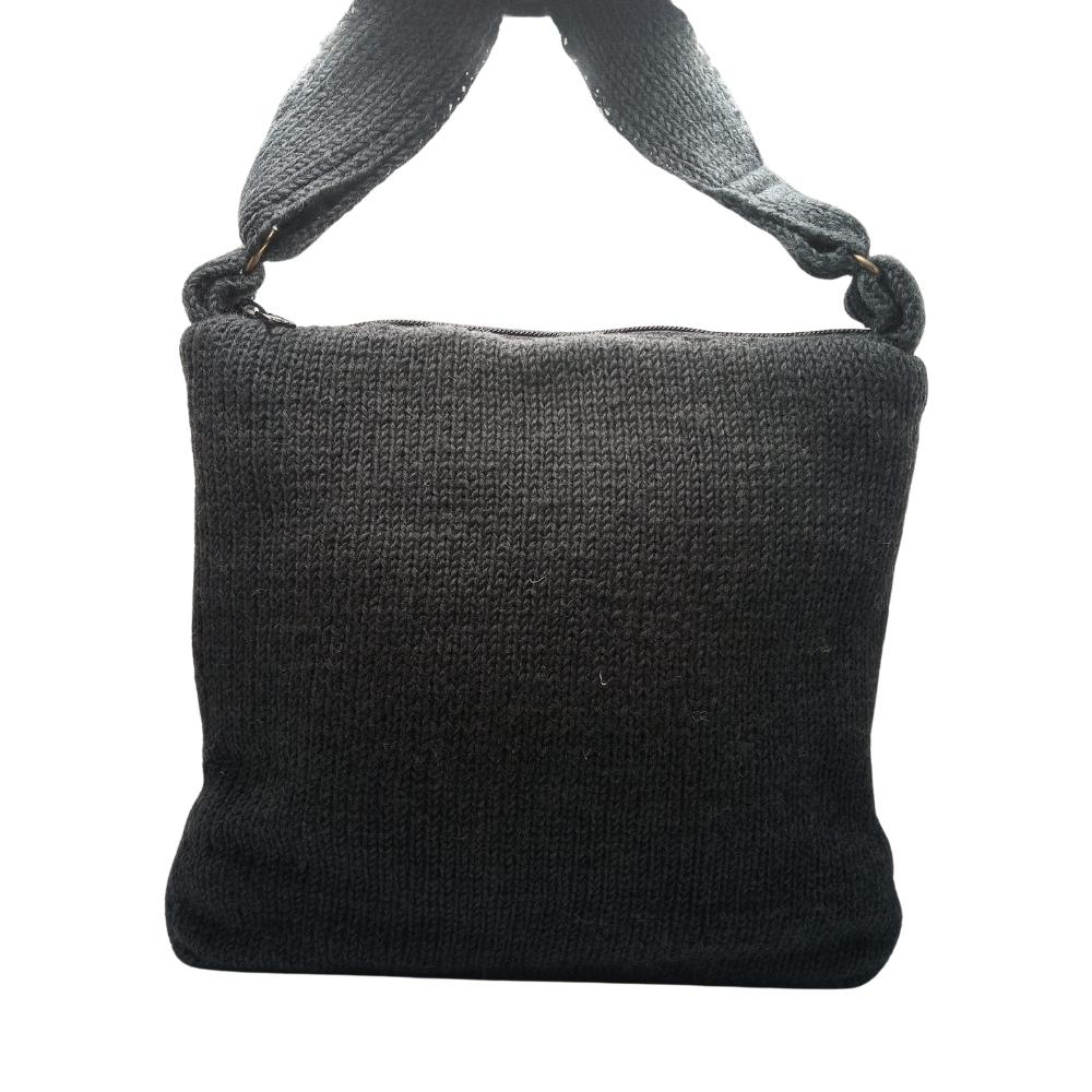 Aran Trellis Pattern Crossbody Bag Charcoal