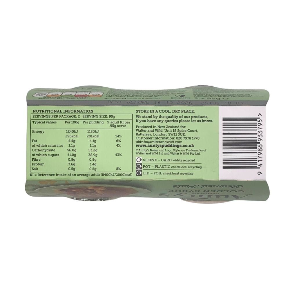 Aunty's Golden Syrup Pudding- 2 Pack - The Celtic Gift Store - Food - Gifts