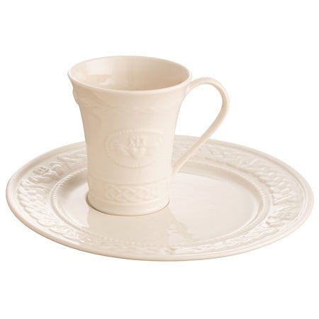 Belleek Classic Claddagh Mug & Tray Set - The Celtic Gift Store - Drinkware