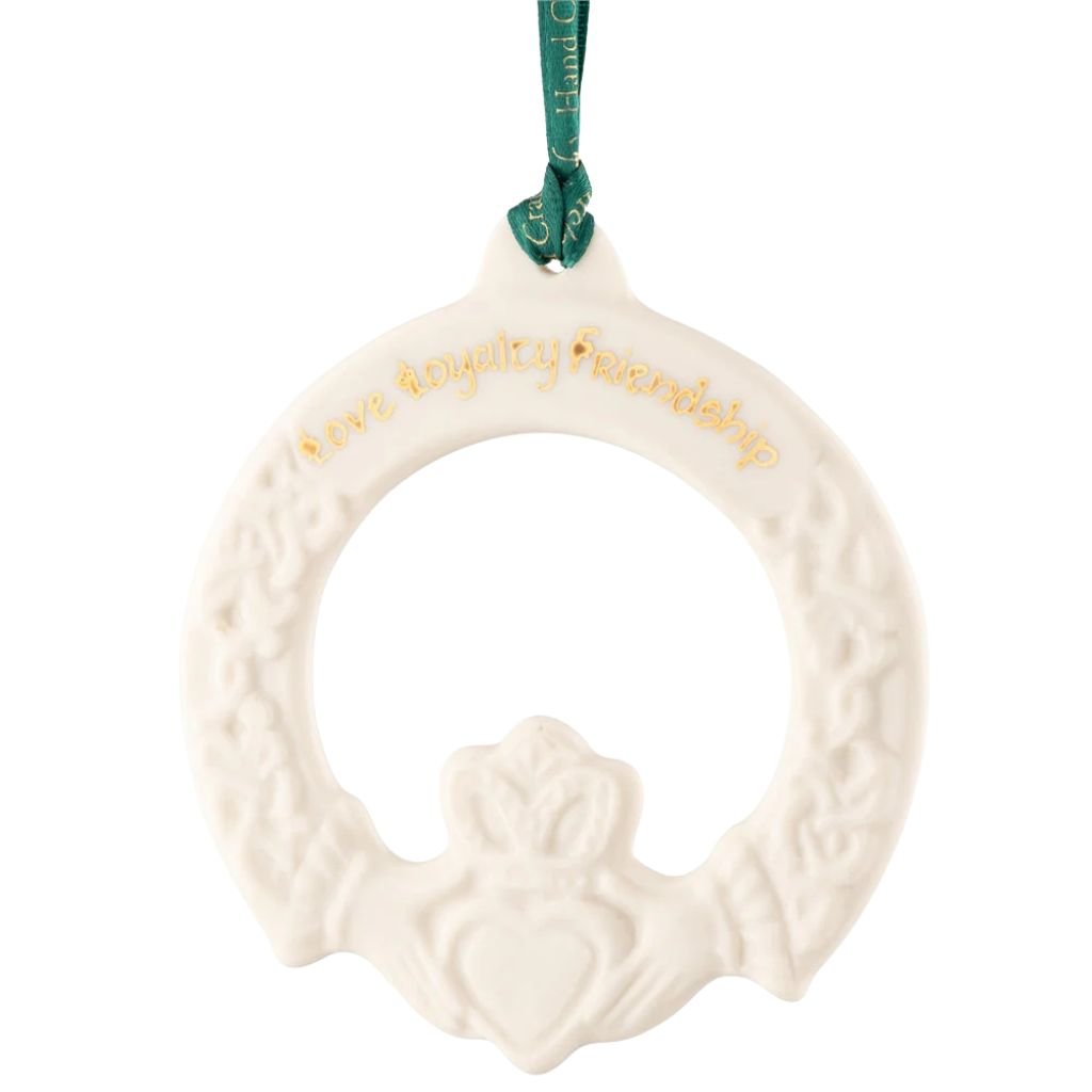 Belleek Classic Claddagh Ornament