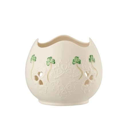 Belleek Classic Shamrock Lace Pierced Votive - The Celtic Gift Store - Decor
