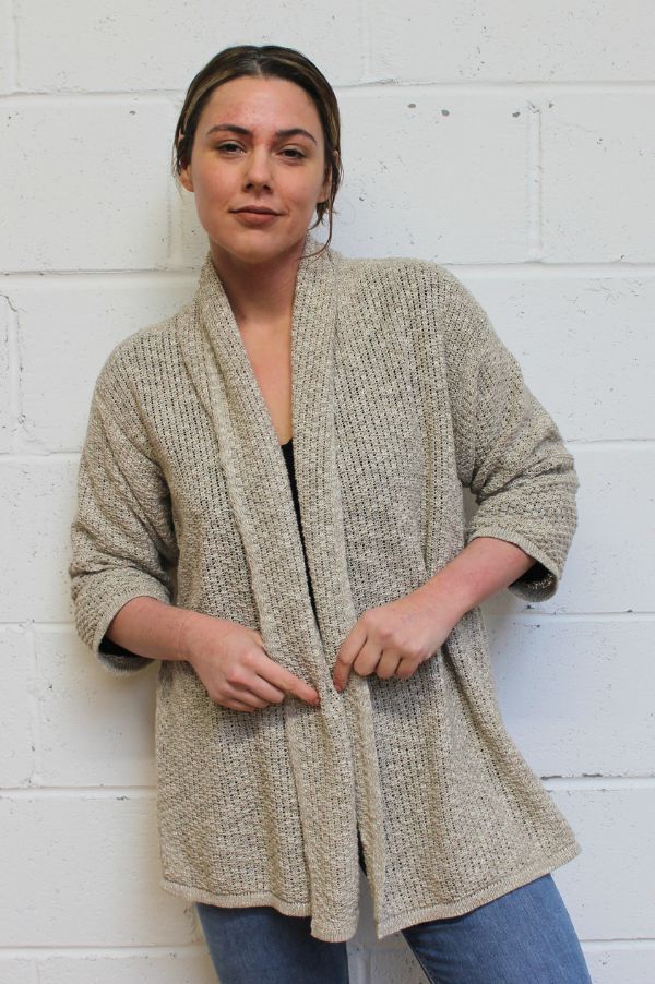 Bill Baber Long Crail Cardigan - Oat - The Celtic Gift Store - Clothing