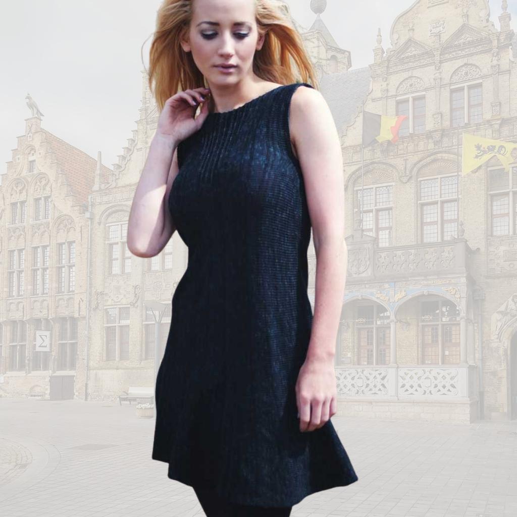 Bill Baber Long Sally Dress - Navy