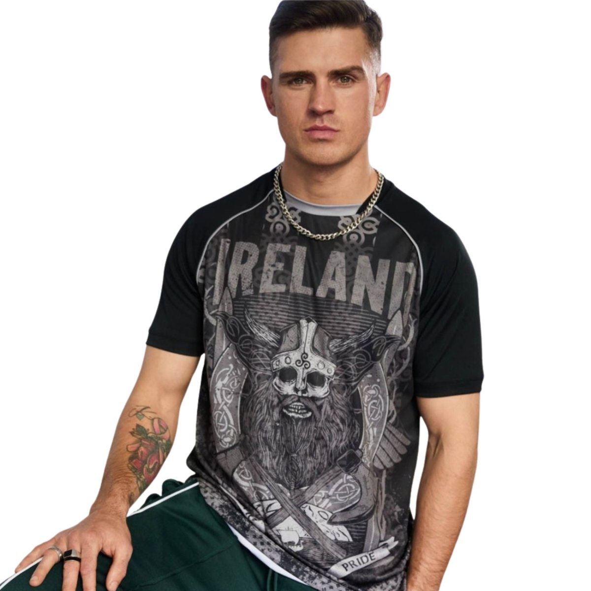 Black Ireland ‘Viking’ Recycled Performance Shirt - The Celtic Gift Store - Clothing