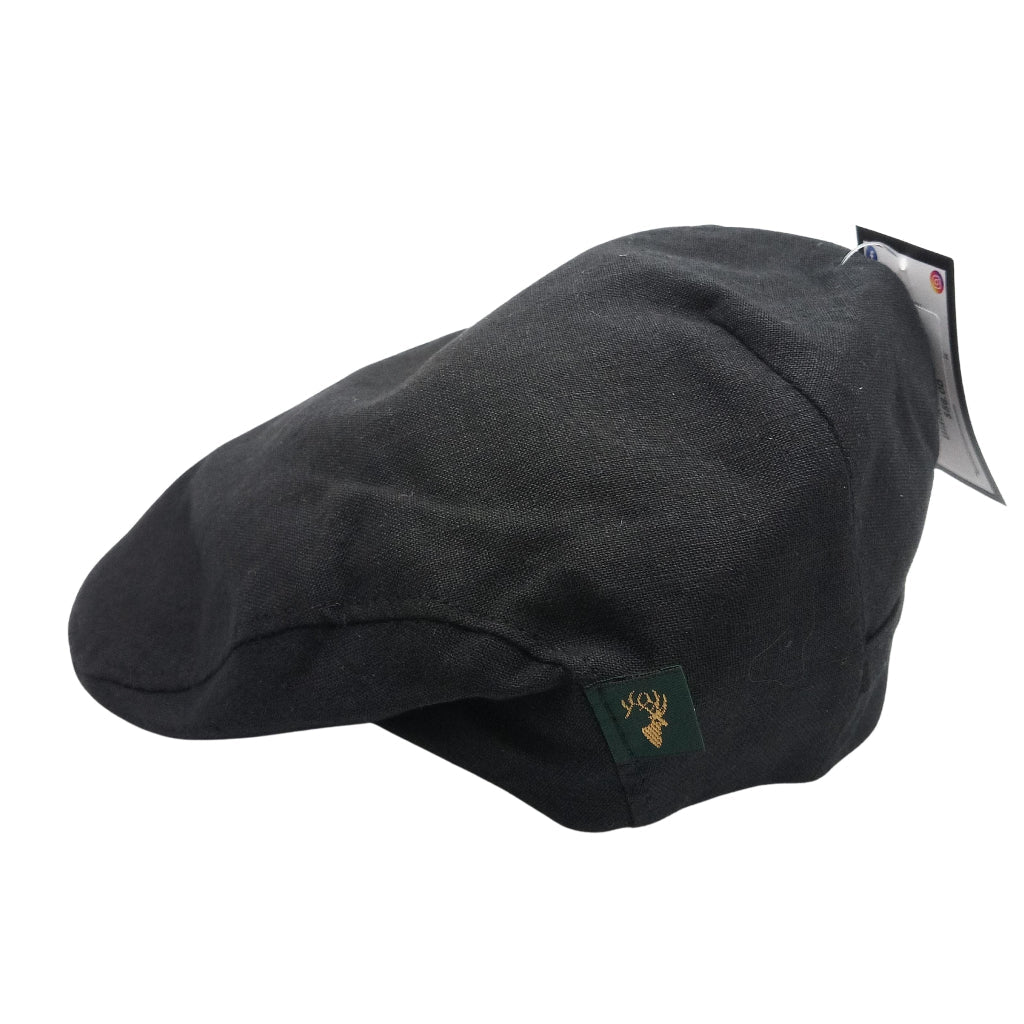 Black Mucros Weavers Linen Cap by Mucros Weavers - Hats