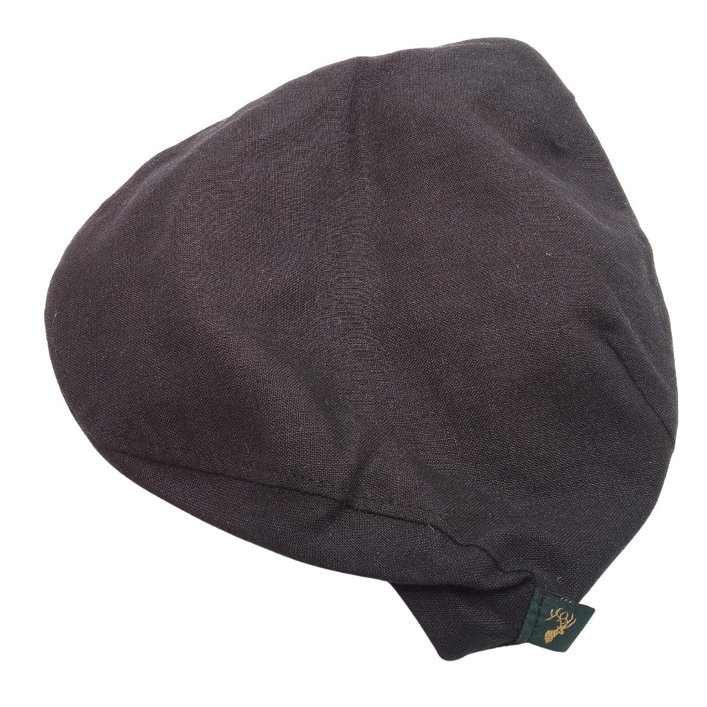 Black Mucros Weavers Linen Cap by Mucros Weavers - Hats