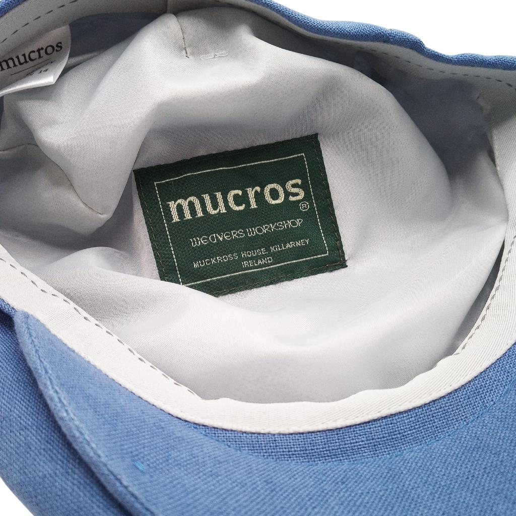 Blue Mucros Weavers Linen Cap by Mucros Weavers - Hats