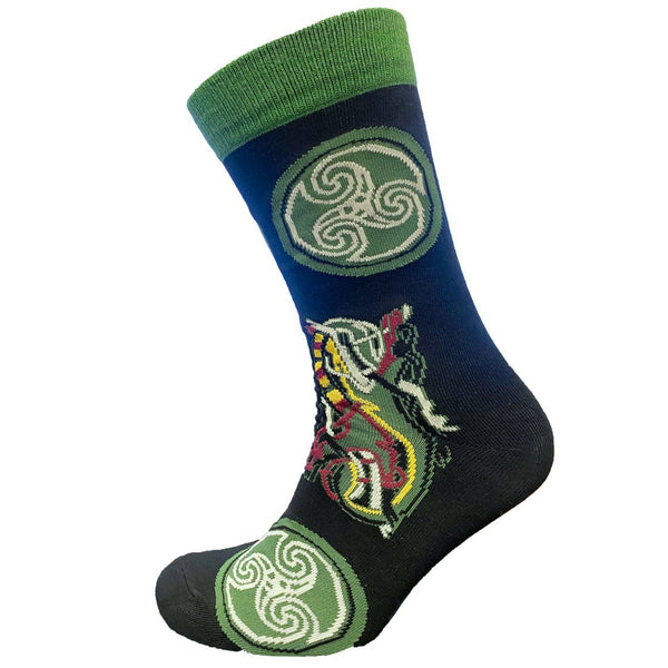 Book of Kells Black and Green Celtic Men's Socks - The Celtic Gift Store - Apparel & Accessories