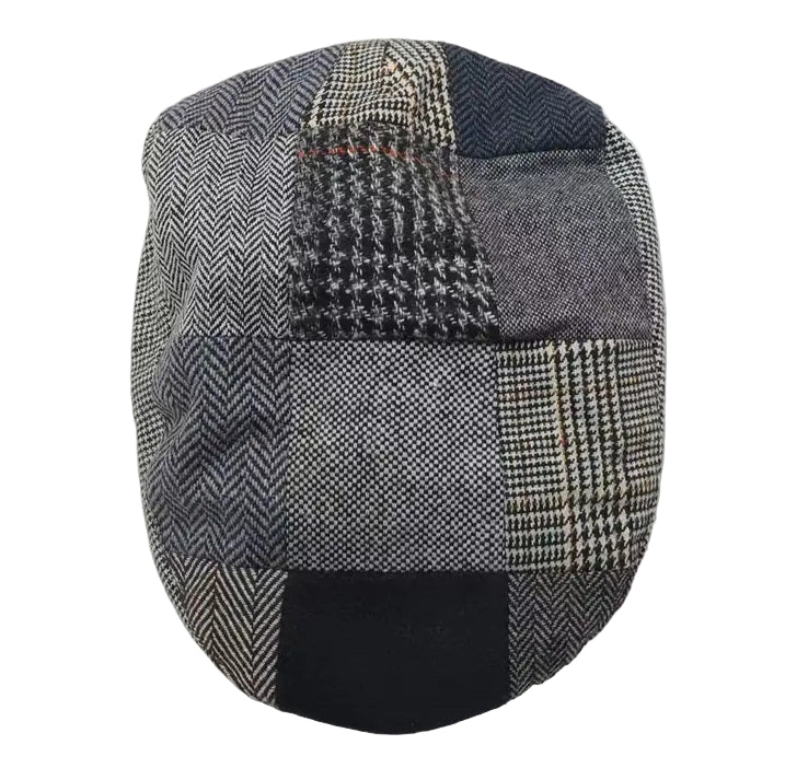 Boru Tweed Flat Cap - Grey Patchwork - The Celtic Gift Store - Hats