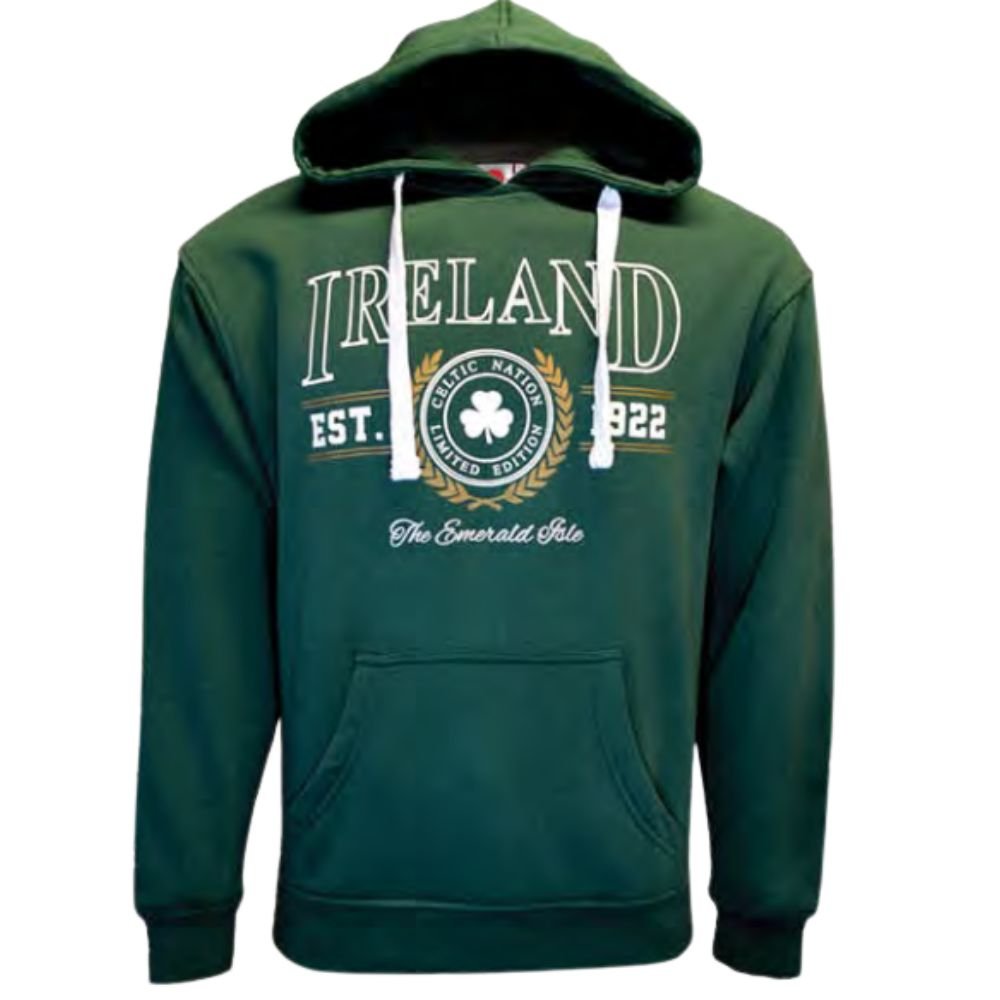 Bottle Green Ireland Shamrock Collegiate Hoodie