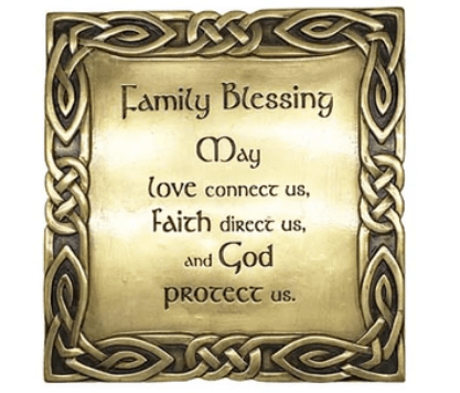 Bronze Irish Family Blessing Plaque - The Celtic Gift Store - Decor